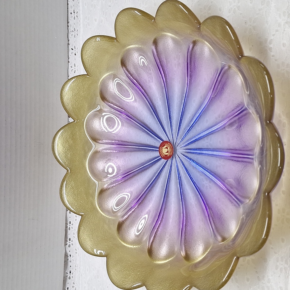 #AEF 3 Piece of Walther Glas Marrakech petal bowls And Plate gold and purple - Picture 12 of 16